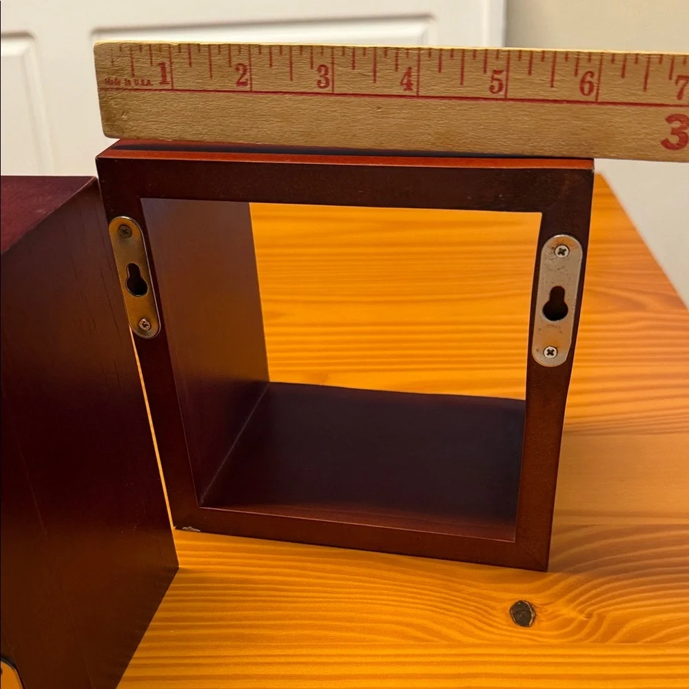 Elegant Brown Wooden Wall Decor Cubes, set of 2, see all pics for ideas.